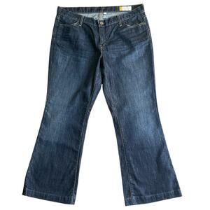 Gap 1969 Long and Lean Stretch Boot Cut Jeans Size 16 P Dark Wash Wide-Leg